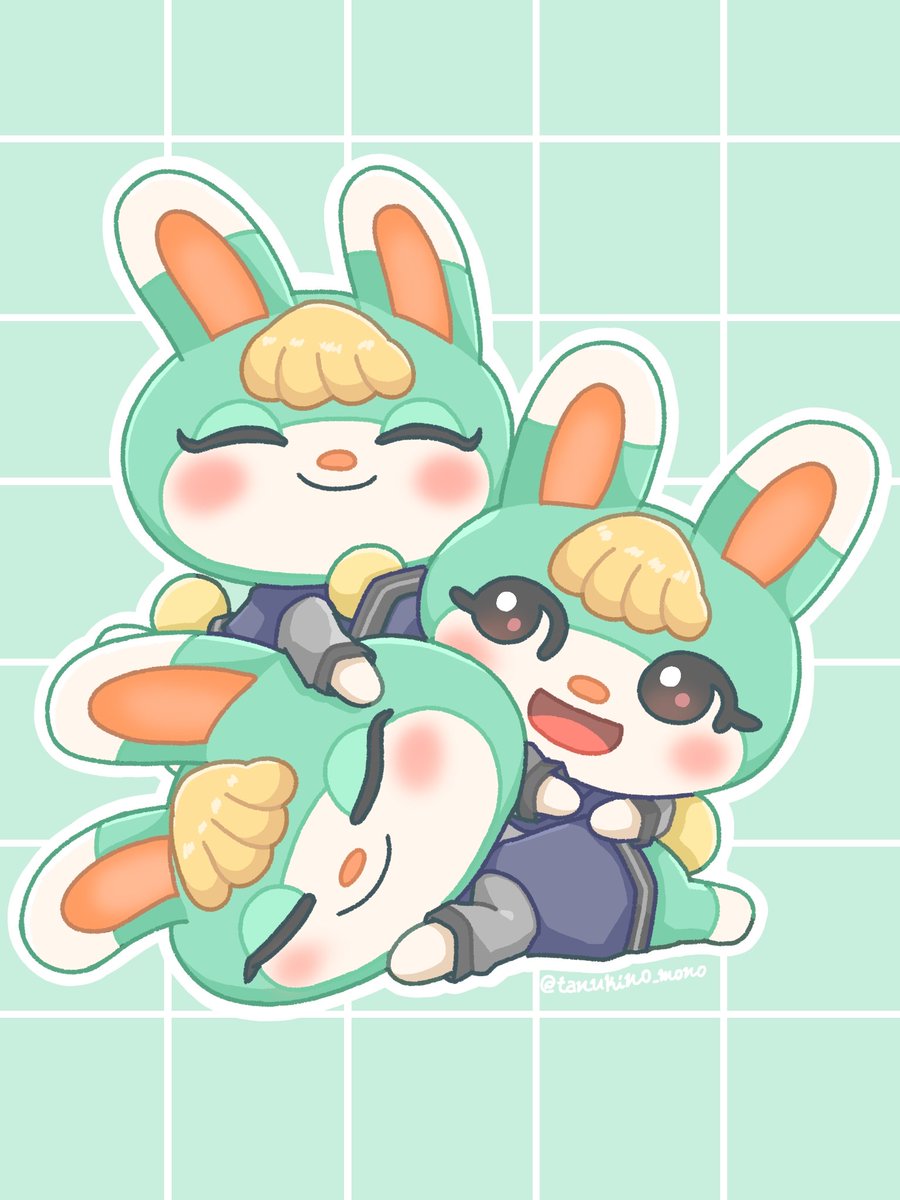 ひとつ、ふたつ、みっチェル💚（再掲）#あつ森 #ACNH