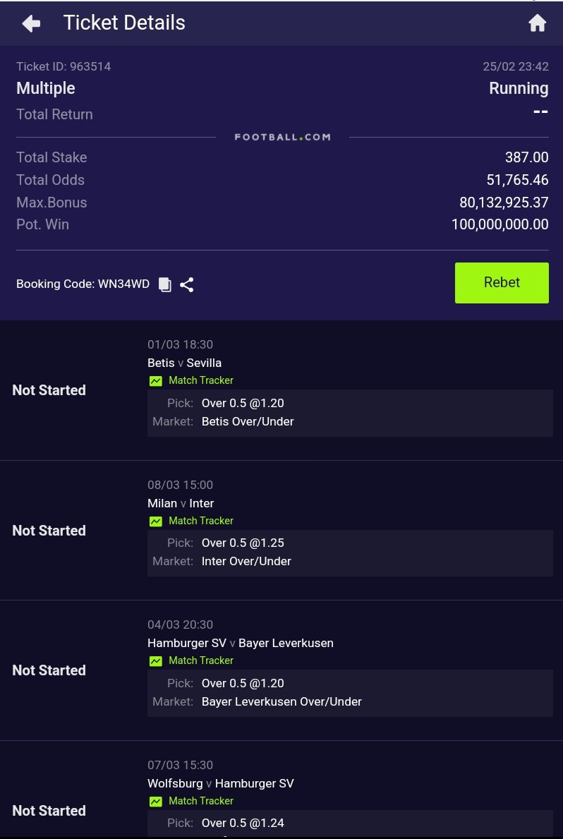 👀 

Favourite Teams To Score A Goal (Longshot) to win 100M
51K Odds (Retweet) 👈
 WN34WD 👈 sporty