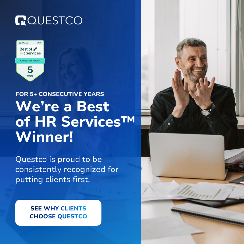 Questco's tweet photo. ICYMI: Questco earned ClearlyRated's Best of HR Services award for the seventh consecutive year, and we've also been recognized with the 5 Year Gold distinction for sustained service excellence.
Read more here: https://t.co/ge7VoVszcI

#ClearlyRated #BestofHRServices #PEOServices https://t.co/w9EKRnGrVk