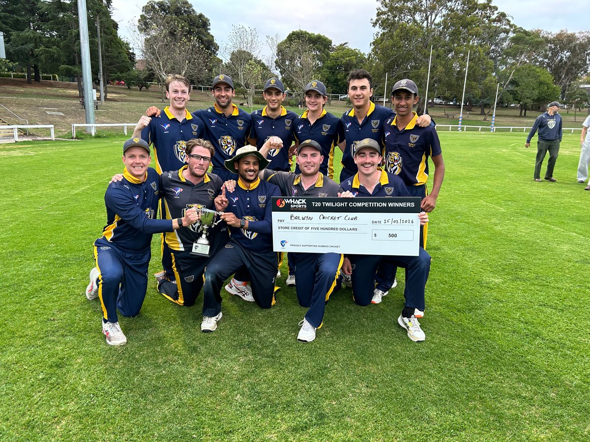 SubbiesCricket's tweet photo. VSDCA - 2025/26 WHACK SPORTS T20 TWILIGHT FINAL

In what was a fabulous game of cricket that went down to the last ball of the game, @BalwynCC defeated @iccsaints to win the WHACK Sports T20 Twilight Final in season 2025-26.

https://t.co/QLCry8OCmH https://t.co/zQjYskIk7z