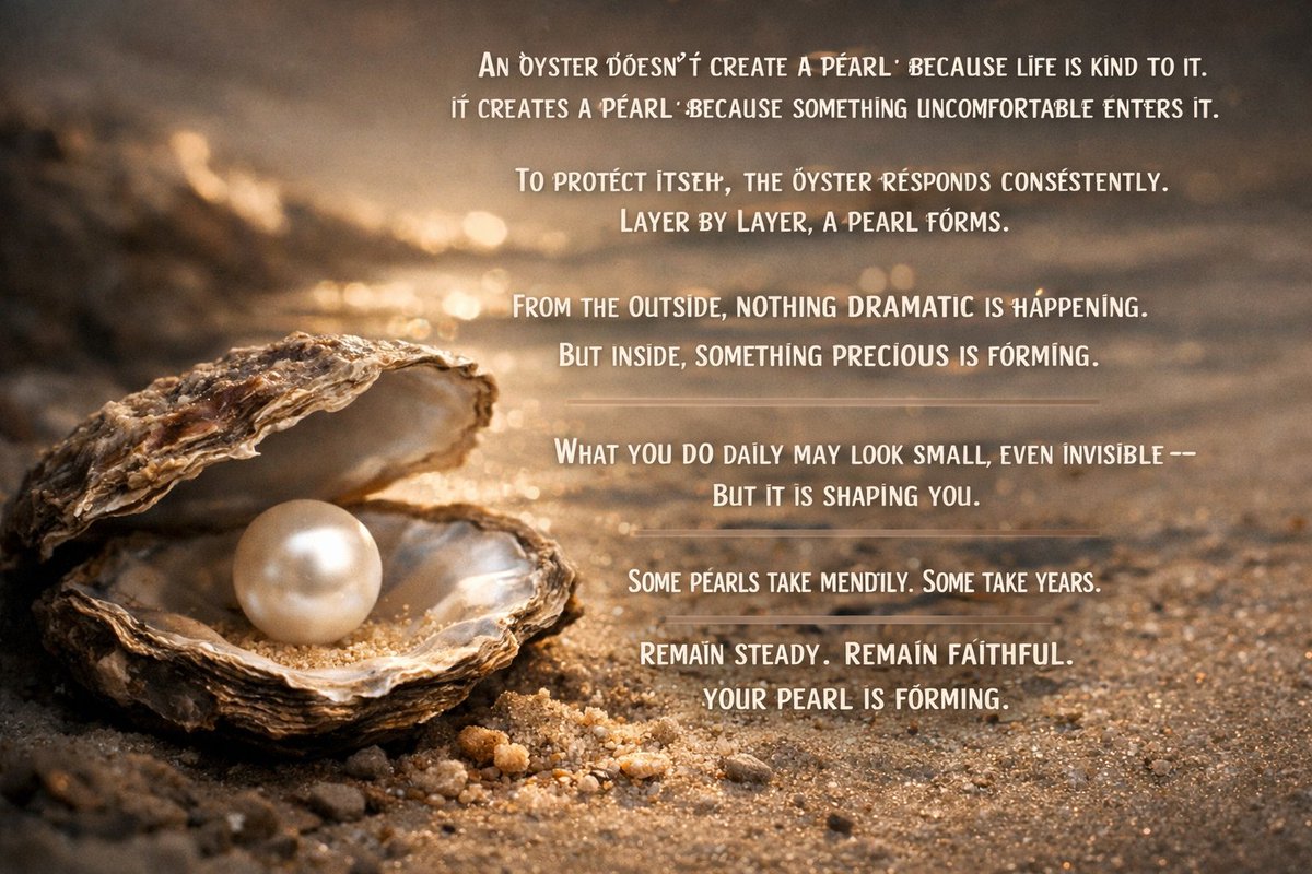 JoshuaTrust_God's tweet photo. ᴀɴ ᴏʏꜱᴛᴇʀ ᴅᴏᴇꜱɴ’ᴛ ᴄʀᴇᴀᴛᴇ ᴀ ᴘᴇᴀʀʟ ʙᴇᴄᴀᴜꜱᴇ ʟɪꜰᴇ ɪꜱ ᴋɪɴᴅ ᴛᴏ ɪᴛ.
ɪᴛ ᴄʀᴇᴀᴛᴇꜱ ᴀ ᴘᴇᴀʀʟ ʙᴇᴄᴀᴜꜱᴇ ꜱᴏᴍᴇᴛʜɪɴɢ ᴜɴᴄᴏᴍꜰᴏʀᴛᴀʙʟᴇ ᴇɴᴛᴇʀꜱ ɪᴛ.

ᴀ ɢʀᴀɪɴ ᴏꜰ ꜱᴀɴᴅ.
ᴀ ᴡᴏᴜɴᴅ.
ᴀɴ ɪʀʀɪᴛᴀᴛɪᴏɴ. https://t.co/KPzImwZNBA