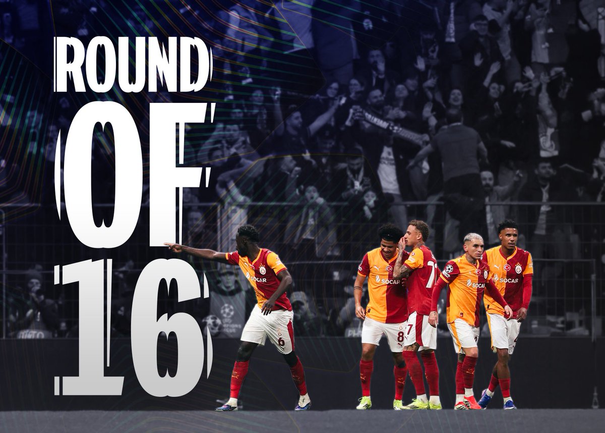 Şampiyonlar Ligi’nde bir üst tura yükseliyoruz! 🙌
<a href="/GalatasaraySK/">Galatasaray SK</a>
#JUVEvGS #UCL
#JUVEvGS