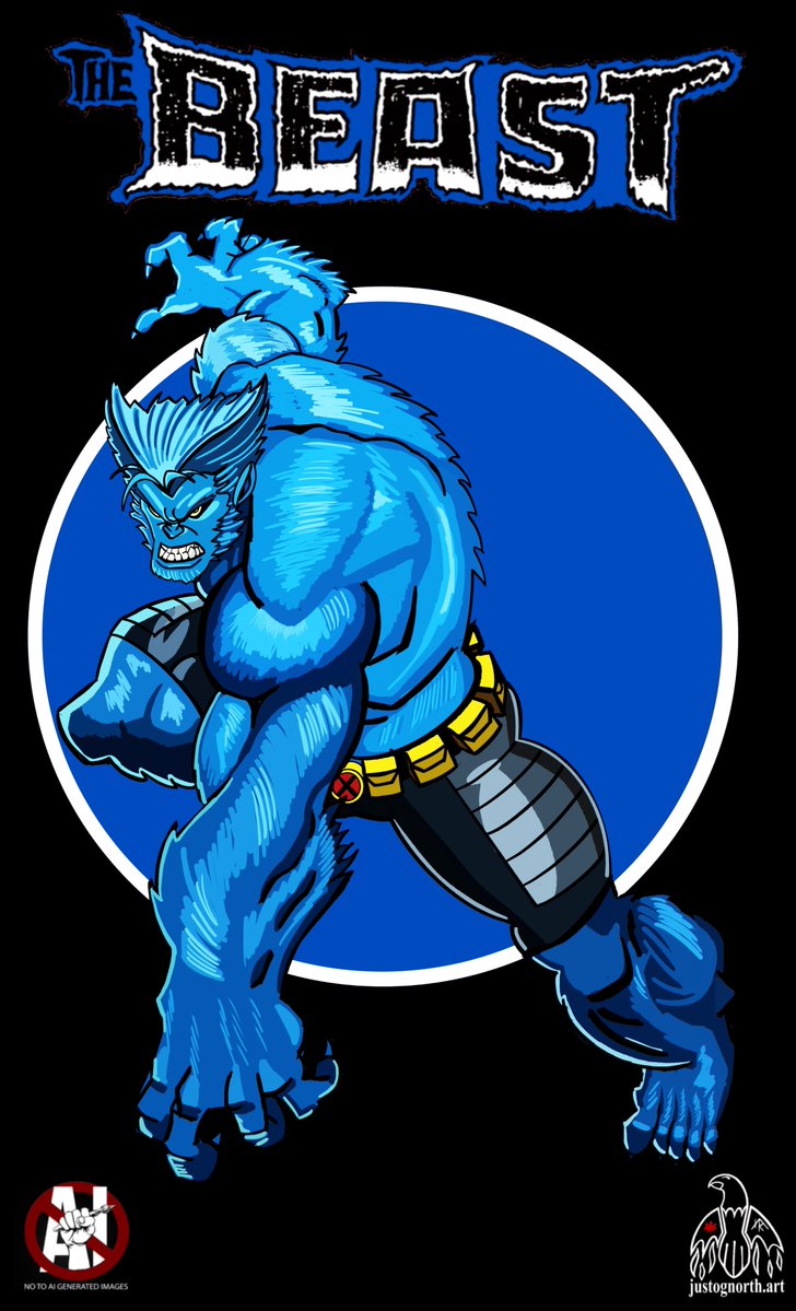Beast 8.5x14” T-shirt template.  #beast #xmen #justognorth #marvel #digitalartist