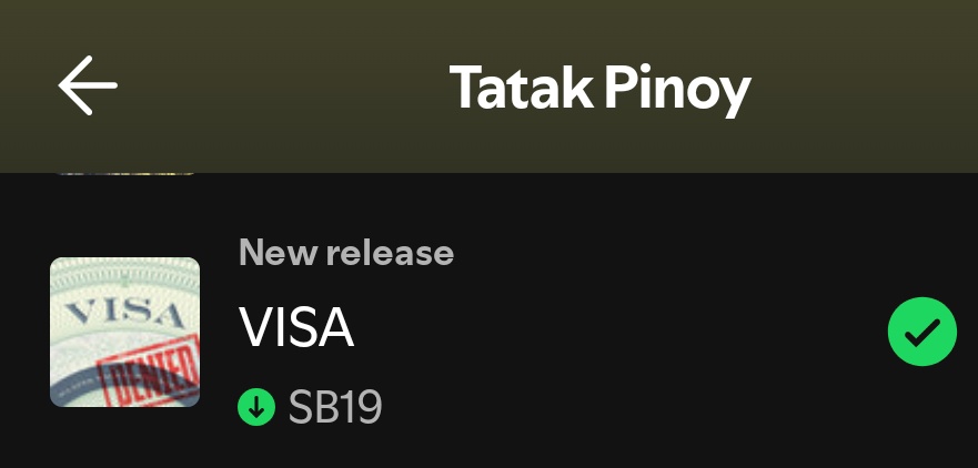 VISA by SB19 has officially entered the Tatak Pinoy playlist with 2 MILLION+ saves.

A’TIN, alam na natin ’yan.
Stream harder. Share louder.
Let’s make sure it gets approved and pushed even higher!

open.spotify.com/playlist/37i9d…

<a href="/SB19Official/">SB19 Official</a> #SB19