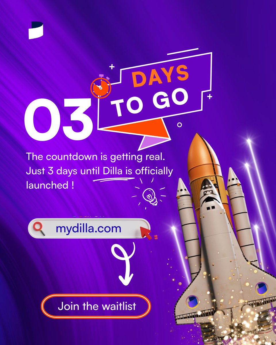 MyDillaOfficial's tweet photo. 3 DAYS. ⏳🔥

3 days.

Structure. Control. Growth.

Dilla launches soon.

#DillaCountdown #EntrepreneurLife #StartupLaunch #BusinessUpgrade #BuiltForGrowth https://t.co/wwHsGuftre