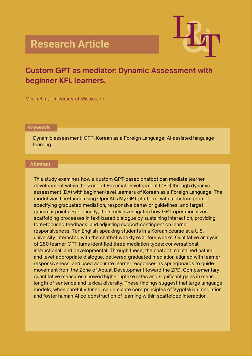 Language Learning & Technology tweet media