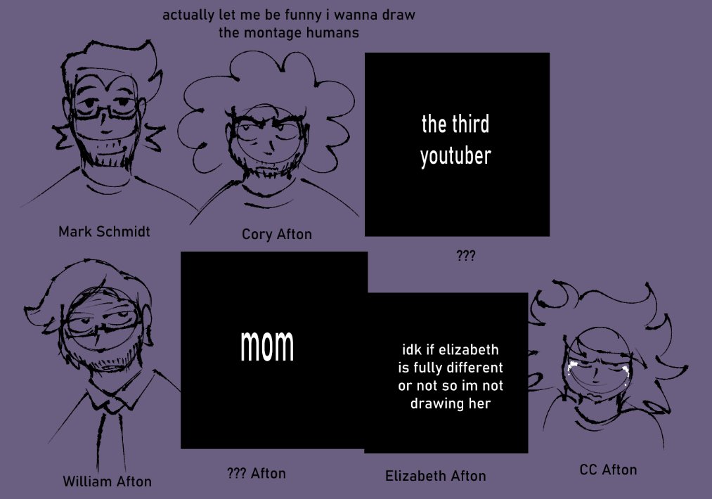 Montage humans that i drew in a friend vc