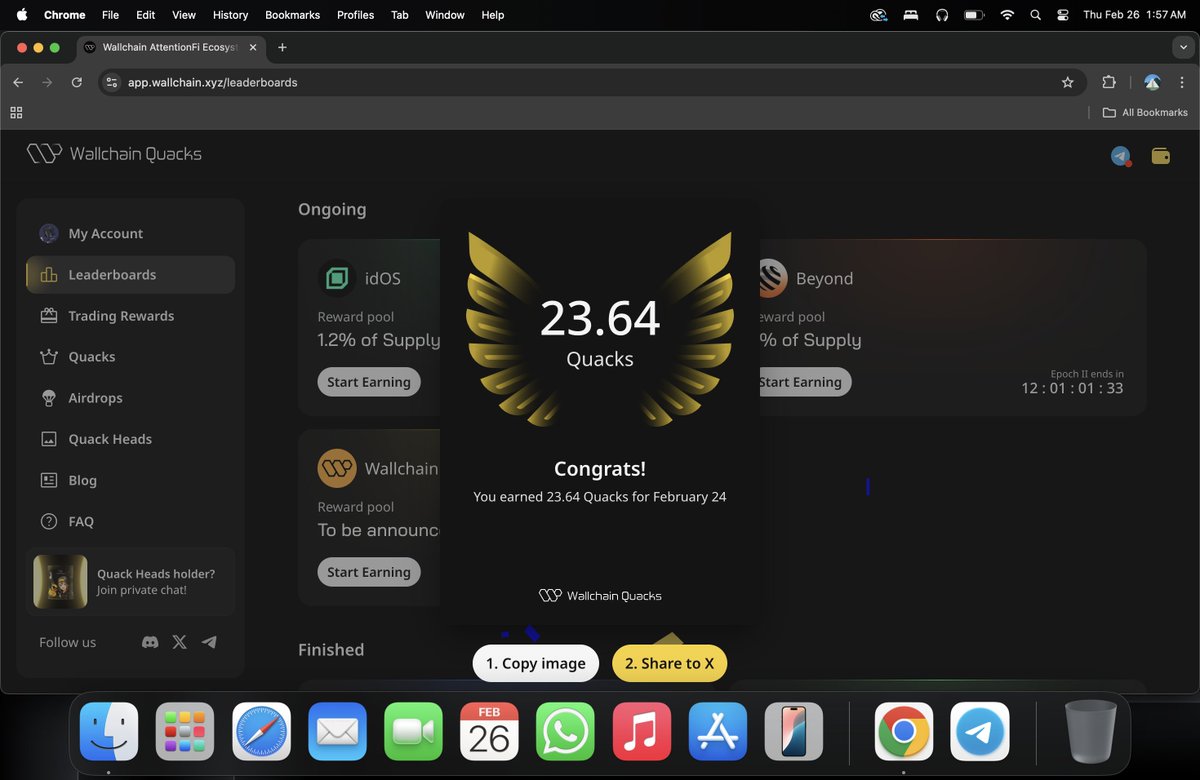 Rosaaa's tweet photo. Quack Quack.      

I just earned 23.64 Quacks on @wallchain today. https://t.co/shEyqGU7Gk