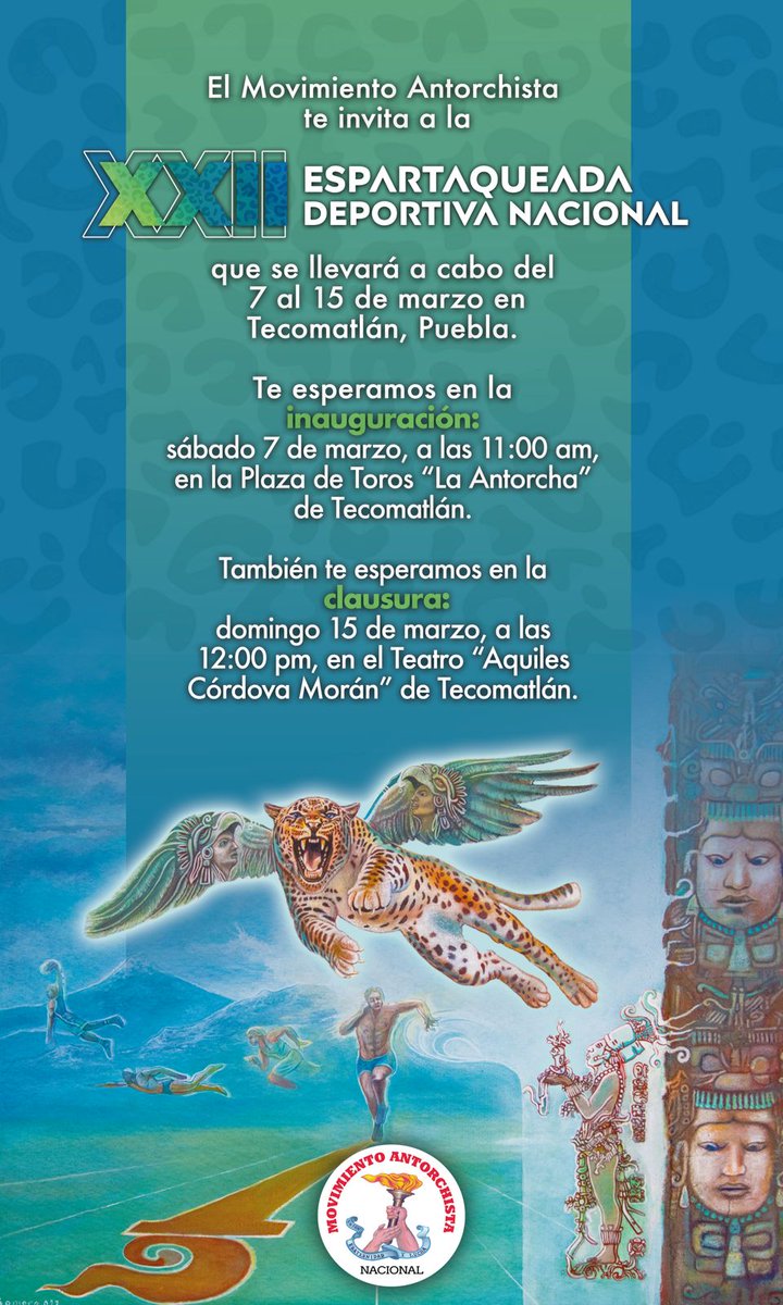 #EspartaqueadaDeportiva2026 Será una demostración de competencias  en todas las categorías y en una gran gama de Deportes, organizada por el pueblo organizado en Antorxha Revolucionaria!!! No te lo puedes perder !!!