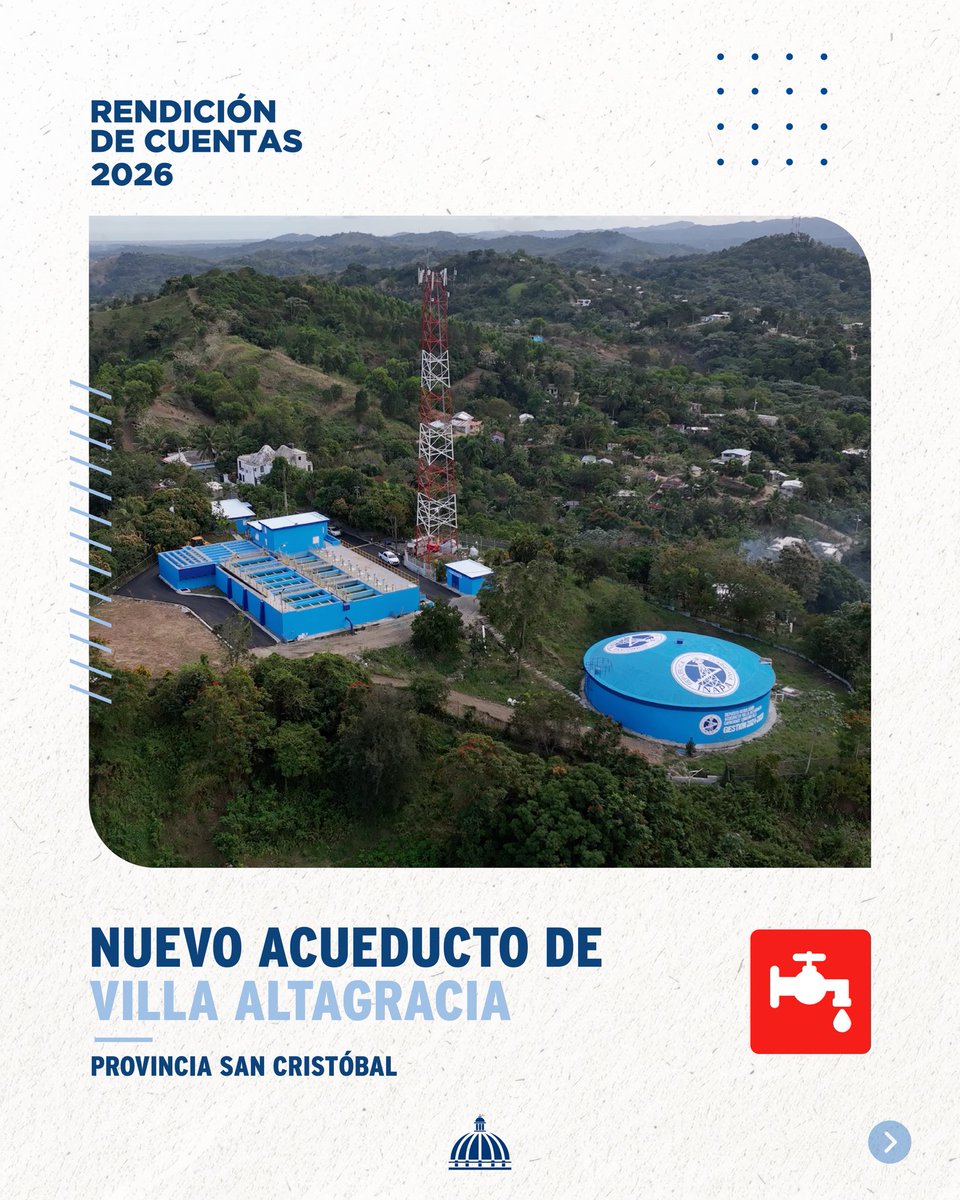 INAPA_RDGOB's tweet photo. En este 2026, desde el gobierno que preside nuestro presidente, @LuisAbinader, a través de nuestra institución, se han entregado infraestructuras de agua potable y saneamiento que contribuyen a mejorar la calidad de vida y la salud de miles de familias en diferentes comunidades.

En el INAPA, bajo la dirección ejecutiva de @wellingtonarnaud, seguimos comprometidos con el avance del país🇩🇴 

#RendiciónDeCuentas2026
#ElCambioEsParaTodos
#SomosINAPA