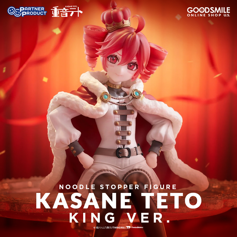Once a former jester, now she wears the crown! Kasane Teto: King Ver. is ready to take her place on the throne &amp; rule with grace in this stunning Noodle Stopper. Join her kingdom and preorder now at GOODSMILE ONLINE SHOP US!

Shop: goodsmile.link/6yQeyv

#KasaneTeto #Goodsmile