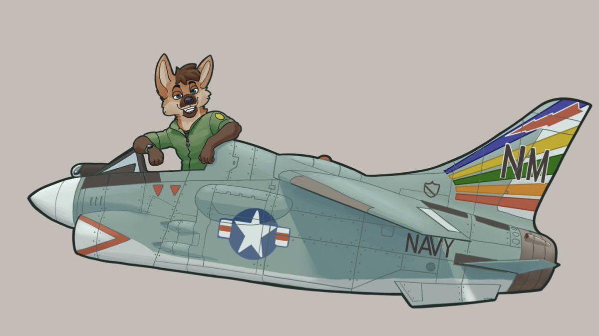 Another toony jet finished. Is it a corsair?… or is it a crusader. I can never tell. 

Art for <a href="/HeWhoRoarks/">Spuds</a>