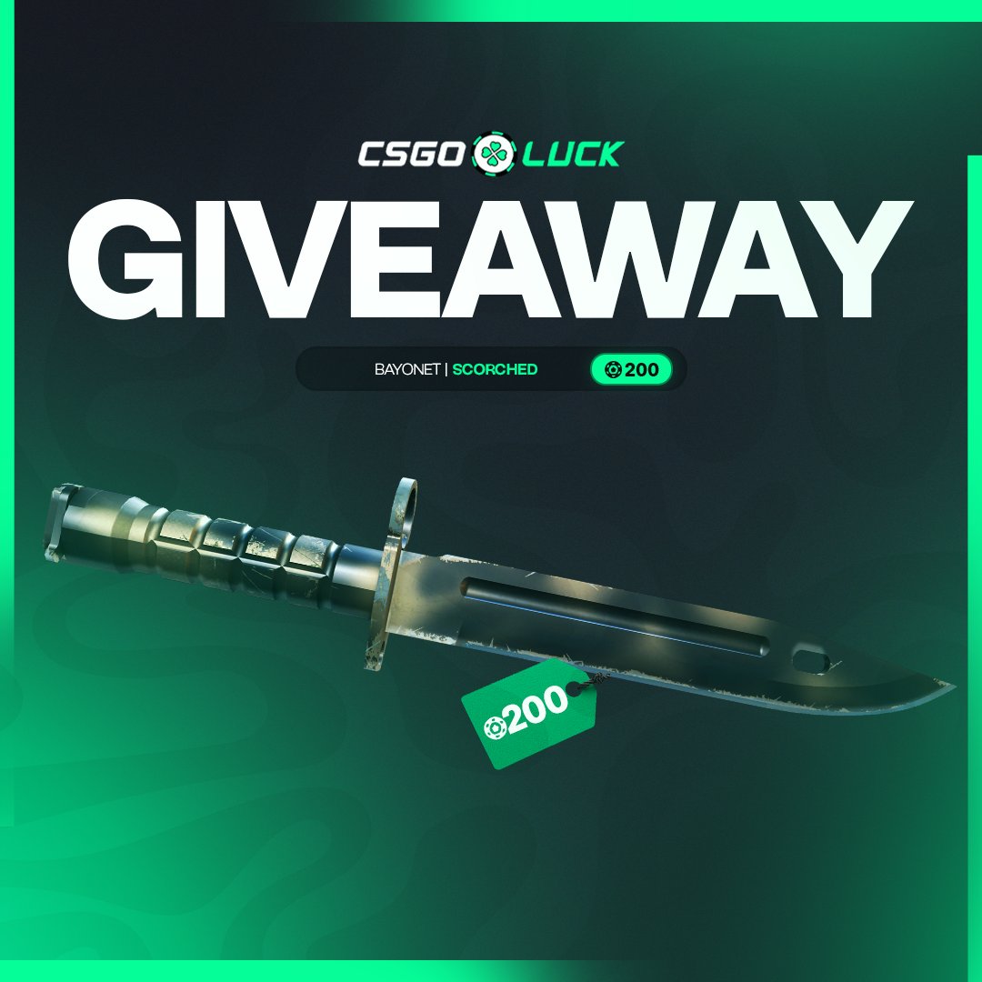 CSGO / CS2 Bayonet Scorched Giveaway ($200) 🎁

✅ Follow <a href="/officialcsluck/">CSGOLuck.com</a> &amp; <a href="/vloot_io/">vLoot.io</a>
✅ Like, Retweet and Tag 1 friend

Winner drawn in 10 days, good luck 🥰