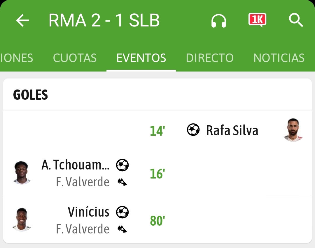 👉Gol de Tchouameni que debió ser sancionado por reiteración de faltas en la ida, apercibido de sanción.

👉Gol de Vinícius que debió ser sancionado por segunda amarilla perdonada.

👉Dos asistencias de Valverde que debió ser sancionado por agresión.

Eliminatoria adulteradísima.