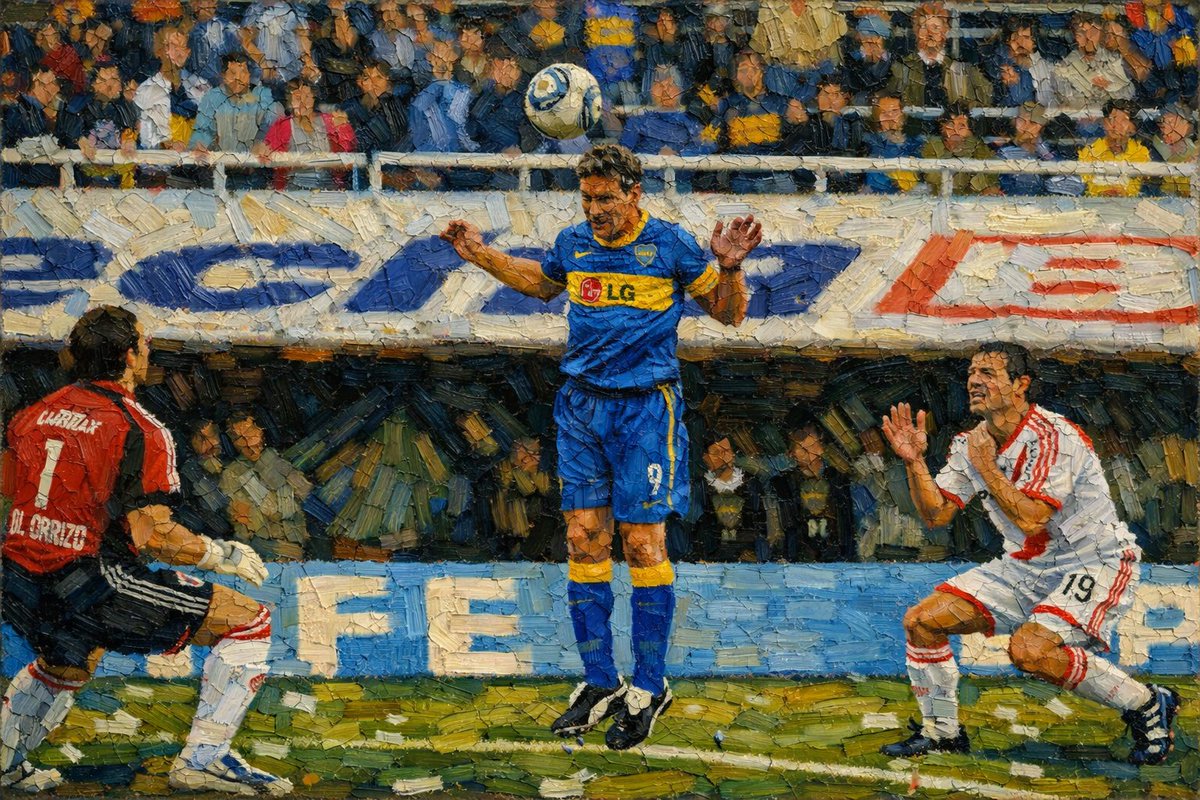 "𝑬𝒍 ú𝒍𝒕𝒊𝒎𝒐 𝒆𝒎𝒑𝒖𝒋𝒐𝒏𝒄𝒊𝒕𝒐", óleo sobre lienzo.

Martín Palermo. La Boca, Argentina. 15/05/2011.