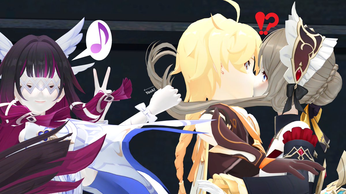 "I'll share him with you, Sandrone!"

-Columbina, because sharing is caring!

...Ah, who am I kidding? Sandrone's prolly gonna get REAL pissed at Columbina for pulling this mischievous stunt (and her hair), lmao.

#Sandrether #Aebina #Aetherbina #Aether #Columbina #Sandrone