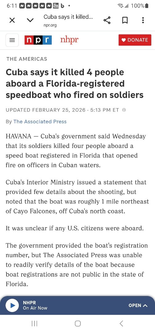 camp_terrence's tweet photo. Cuba says it killed 4 people aboard a Florida-registered speedboat : NPR https://t.co/KVTQ80Ay39 https://t.co/kaDUf6WOU3