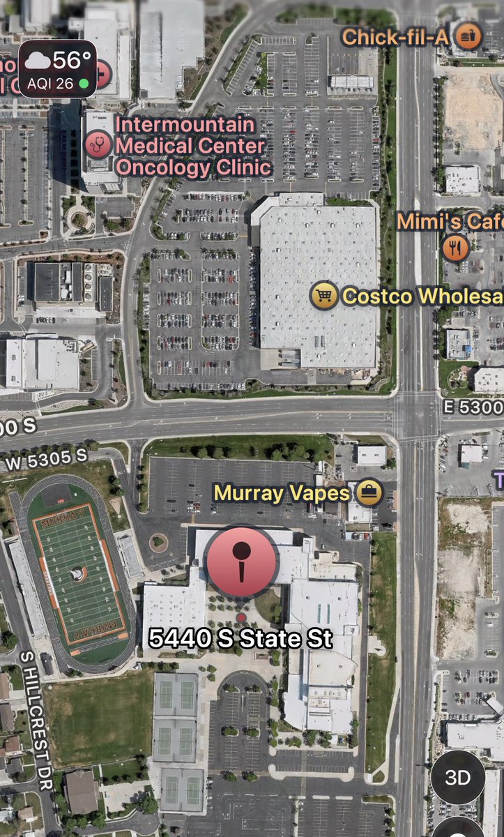 #MurrayHighSchool 5440 S State St. #MurrayFire responded at approx 
3:50 PM, on reports of 2 people found unconscious inside the school. Reports say that the individuals are adults and were possibly doing some construction inside at the time.