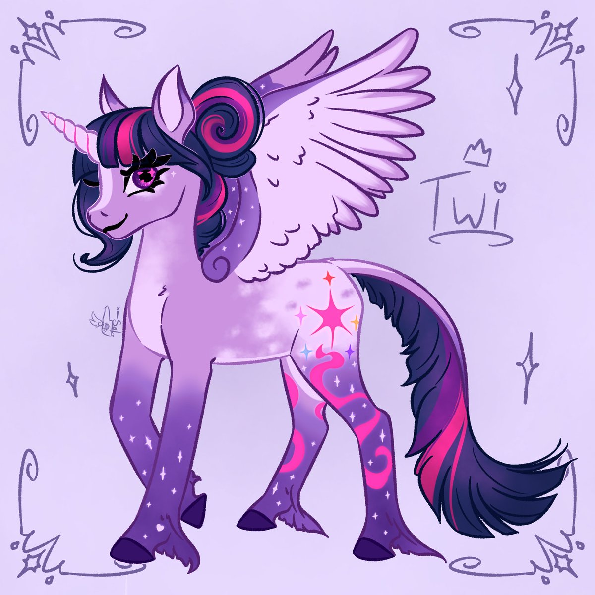 dinossal's tweet photo. Twilight Sparkle in my artstyle
Through she'd like more comfort over her mane loose. Also there's her friends colors in her cutie mark!
#TwilightSparkle #mlpfim #mlpfanart #mlpart #mlp #twilight_sparkle #pony https://t.co/eWPr00JIAk