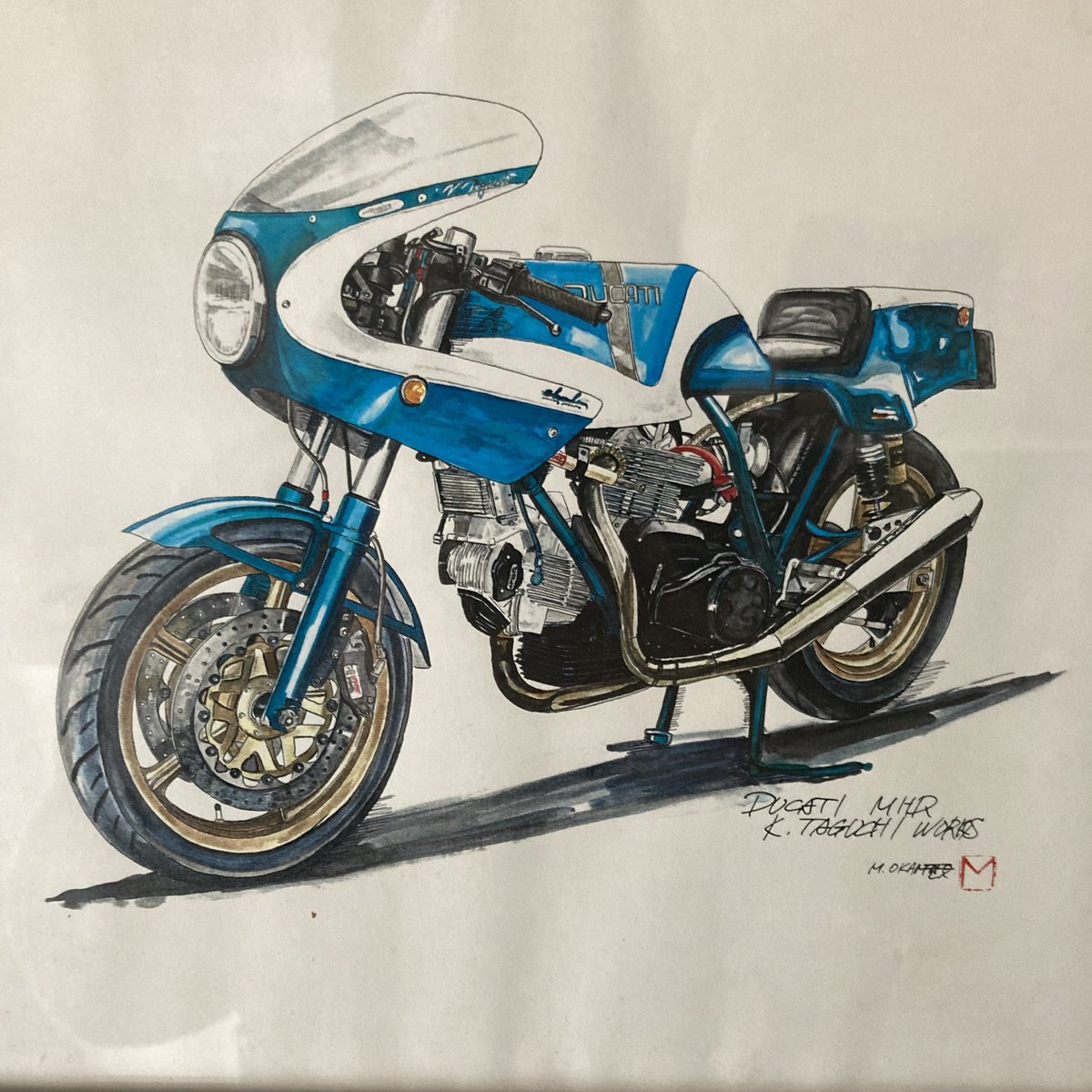藤咲さんおはようございます。 うちの美術品は 可愛いバイクと車の絵は