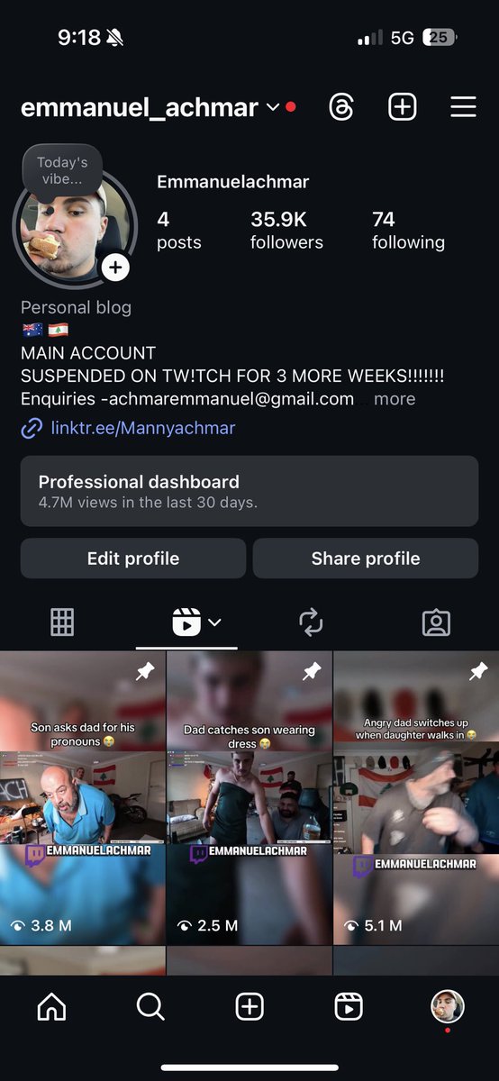 emmanuelachmar's tweet photo. Since I’m currently suspended on twitch this is my Instagram to keep you updated till I’m unsuspended https://t.co/rlu5YzKb3D
#emmanuelachmar #viral https://t.co/haVOFclDel