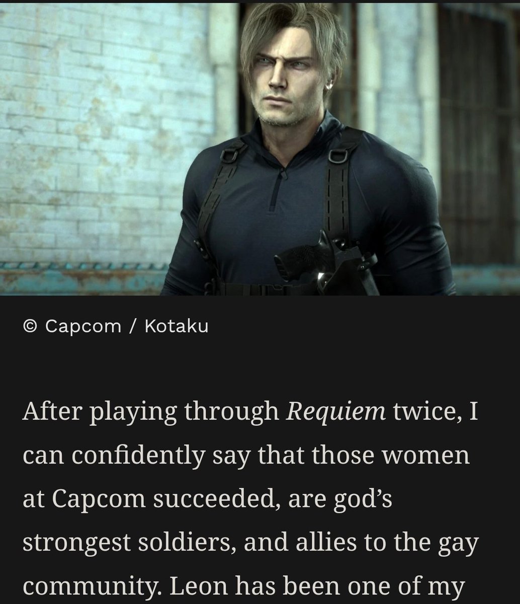 Journos are explicitly saying "My pants are already gone" while playing with Leon in Resident Evil Requiem. They are pouring salt on the wound intentionally because they know female fan service is gone from this franchise. They are happier than ever about this.

Capcom hates you