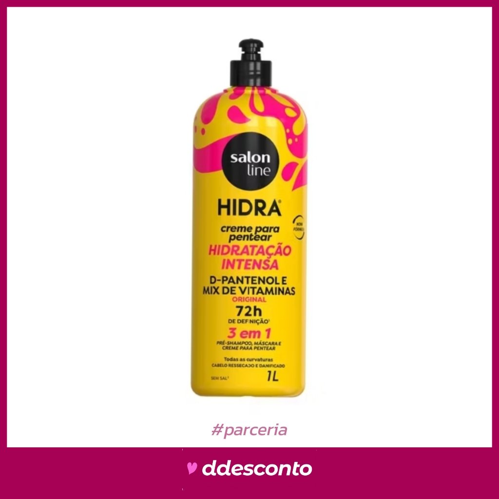 Creme para Pentear Hidra Hidratação Intensa Salon Line 1 LITRO em oferta agora por
🔥R$20,50!
c/ cupom de 20% OFF
➡️ s.shopee.com.br/8V3lpqvD6K

✨️Resgate o cupom aqui:
➡️ s.shopee.com.br/5fjZ7mI0kV

🖤Mais ofertas Salon Line aqui:
➡️ s.shopee.com.br/9UwJ1xxwV2