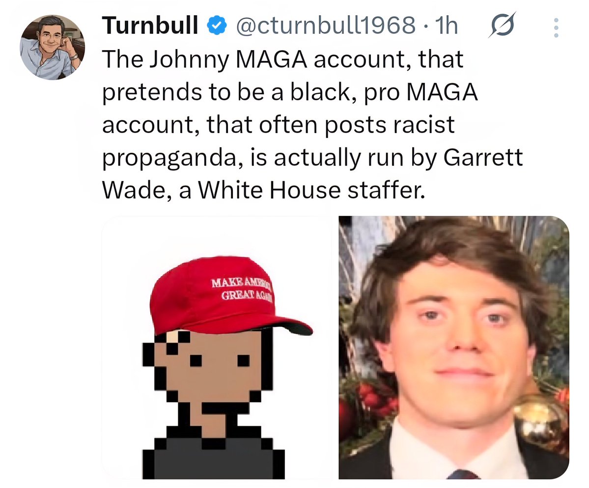 ProudAFAmerican's tweet image. Garrett Wade doesn't look black. But taxpayers money pays him to lie about his opinions as well as his race. I guess trump wouldn't trust a real black man to spread his propaganda.