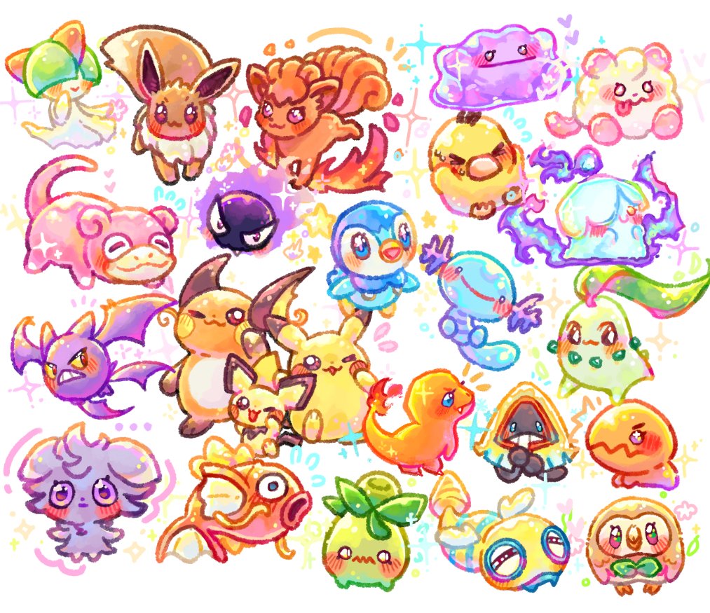 Pokémon requests! ✨🌼 I wasn't expecting all this love and I'm sorry for not being able to draw all of them, thank you very much for showing me your fav Pokémon 🥹

I had fun today! 🧡