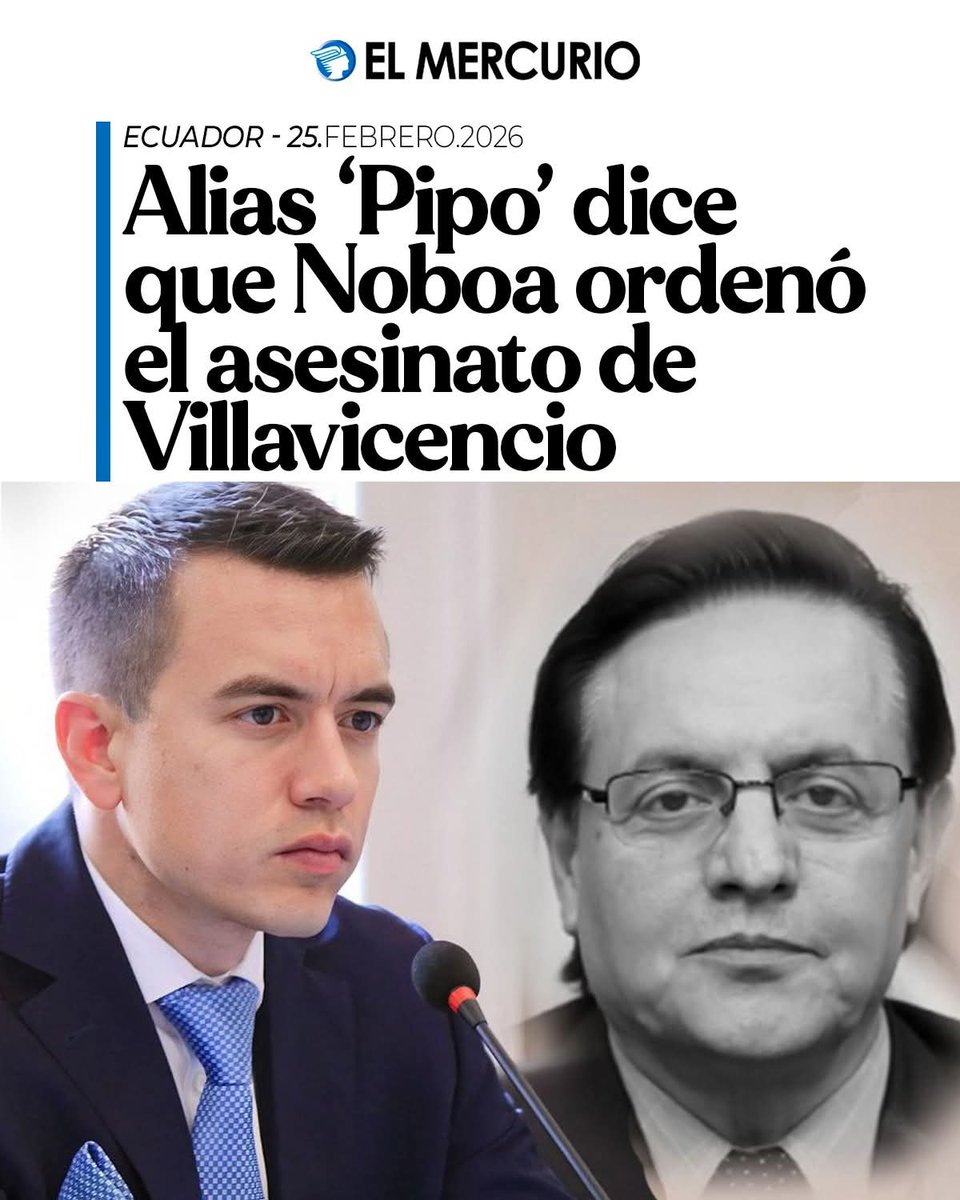 ApawkiCastro's tweet photo. Por más que pongan "falso" a Agencia EFE, es la noticia del momento "Alias Pipo dice que Noboa ordenó el asesinato de Villavicencio".

Quedará solo en "noticia" o la "justicia" (si es que existe) actuará? https://t.co/QKMg2stOtj