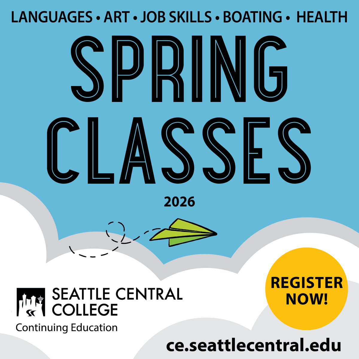 learnatcentral's tweet photo. Spring classes are open for registration! Classes start in April and May. Learn a new thing this spring!
https://t.co/TLIy5K2jSQ
#seattlecentralcontinuingeducation
#cultivatecuriosity #SeattleThingsToDo #Learnanewthingthisspring https://t.co/mWfsj32hNu