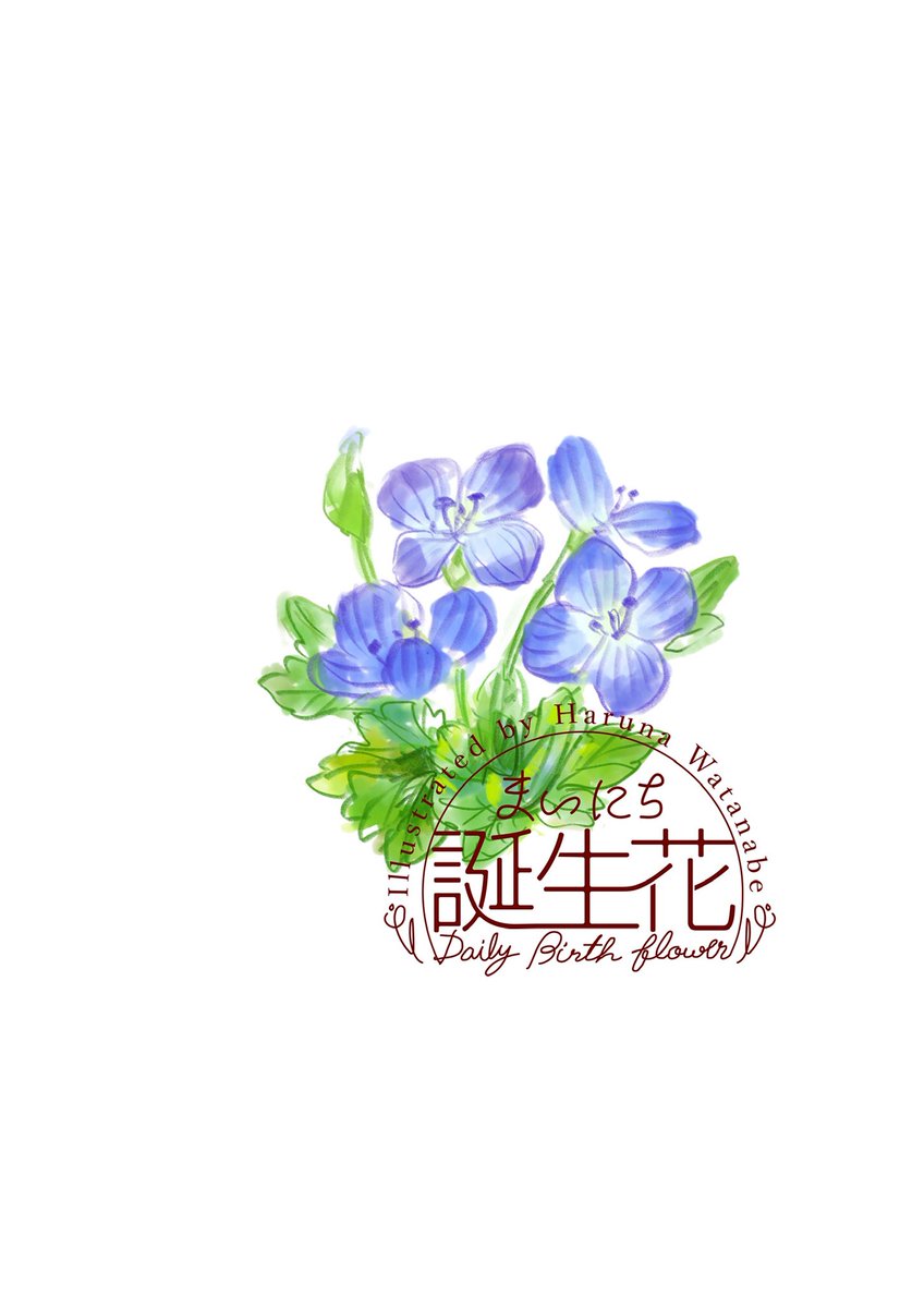 「2月26日 オオイヌノフグリ 花言葉 清らか #1日1絵 #まいにち誕生花」|渡邊 春菜のイラスト