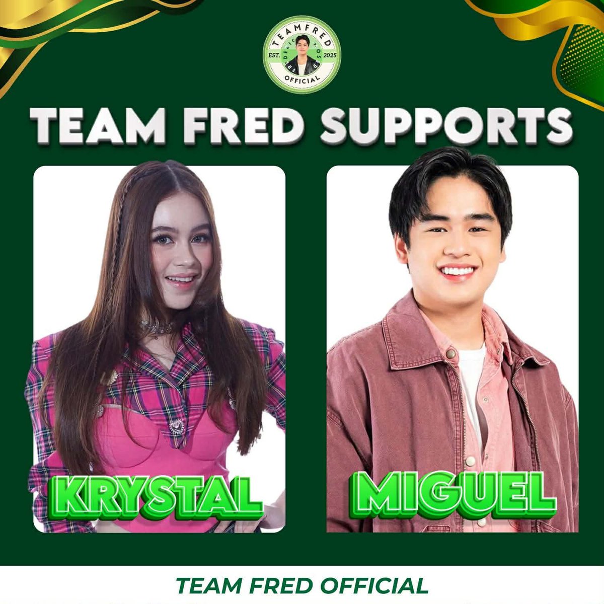After watching their Tapatan! This 2 deserved the title! 

Team Fred OFC Shows there support to Krystal and Miguel 💕