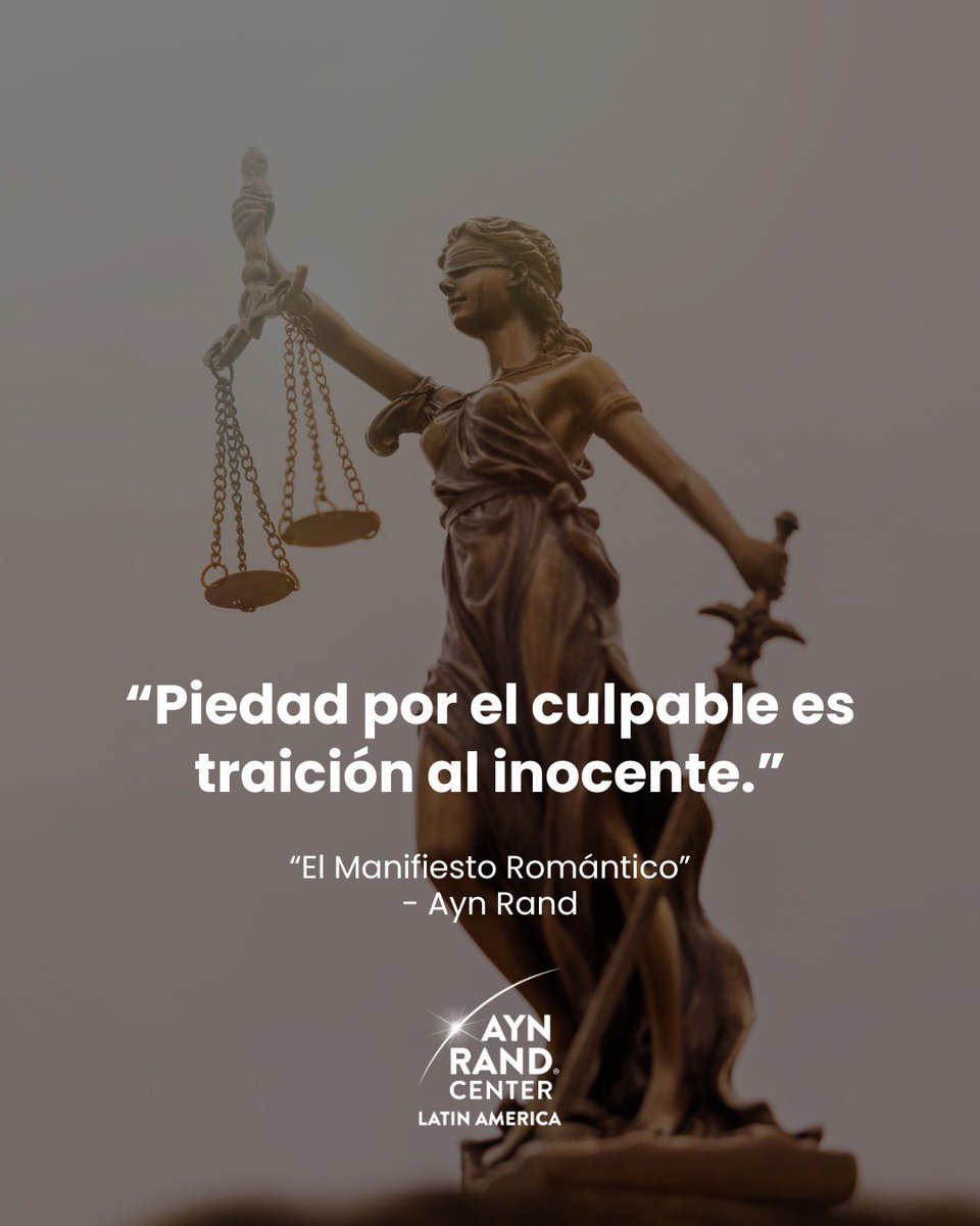 Cortamos la semana con una nueva entrada a nuestras #FrasesObjetivistas 🙌🏻

🗣️ En esta oportunidad, tenemos a nuestra querida Ayn Rand con una defensa impecable de los inocentes.

¿Qué reflexión te viene a la mente al leer esta frase? 🤔

#quote #workshop #Objetivismo