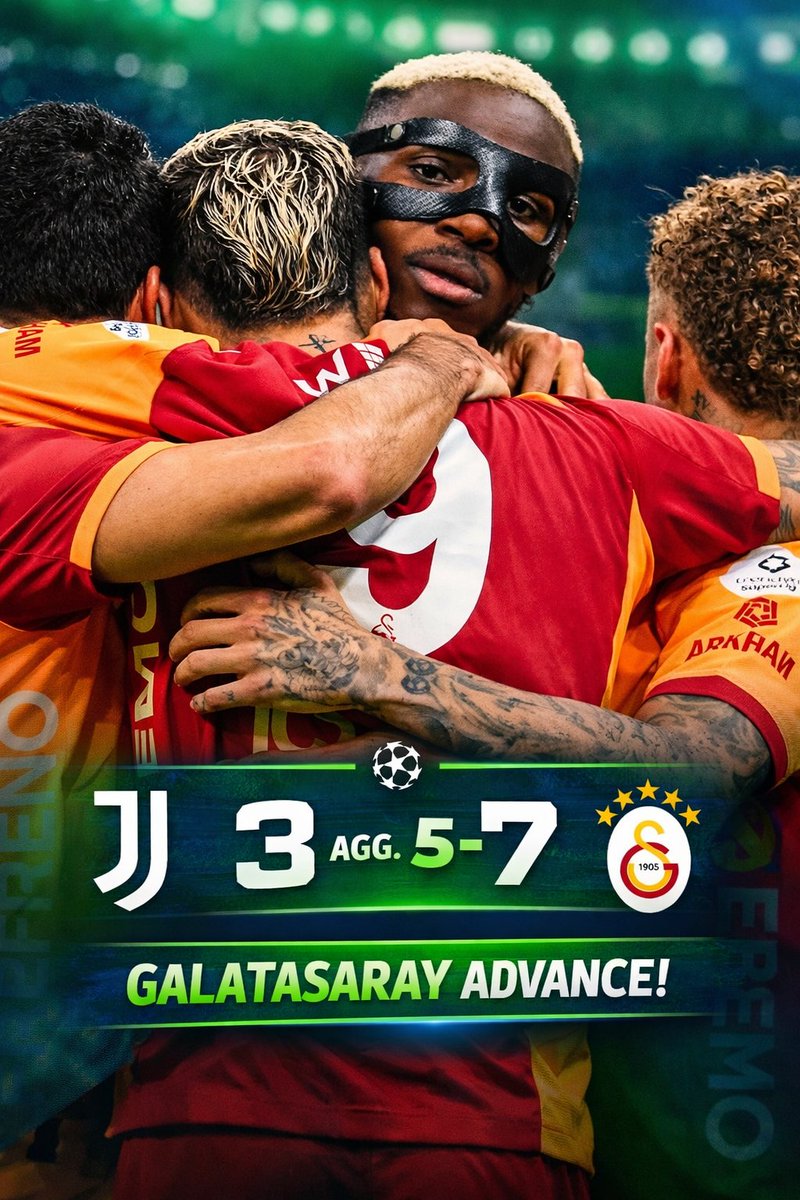 Betbaba_ng's tweet photo. Galatasaray SK are through to the Round of 16 for the first time in 12 years
 A tough second leg ended 3-2, but a 7-5 aggregate win sends them through in style. What a night of Champions League football.

#UCL #GalatasaraySK 
#Osimhen 
#betbaba
#naija https://t.co/WAI10P0vyd