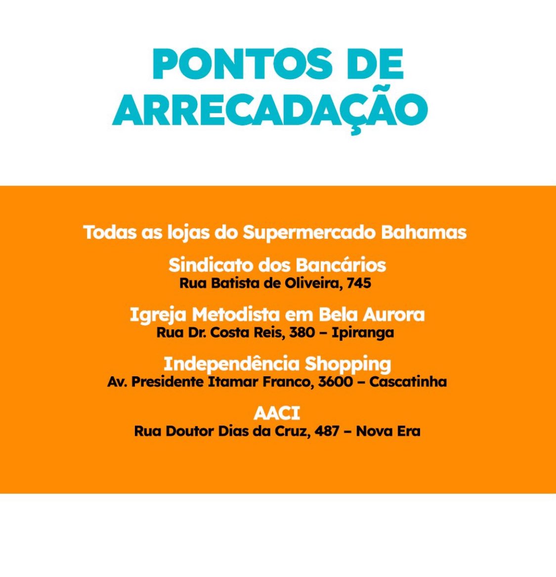 PONTOS DE ARRECADAÇÃO EM JUIZ DE FORA