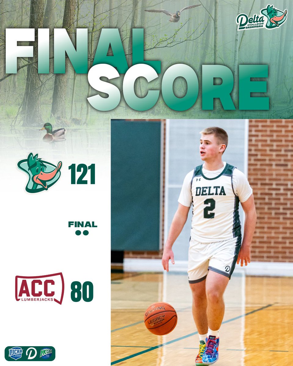 delta_pioneers's tweet photo. The Men’s Basketball team closed out the regulars season with a BLOWOUT performance on Sophomore night! 🦆🟢⚪️

#Delta #DCAthletics #NJCAA https://t.co/a7pDdrsj7u