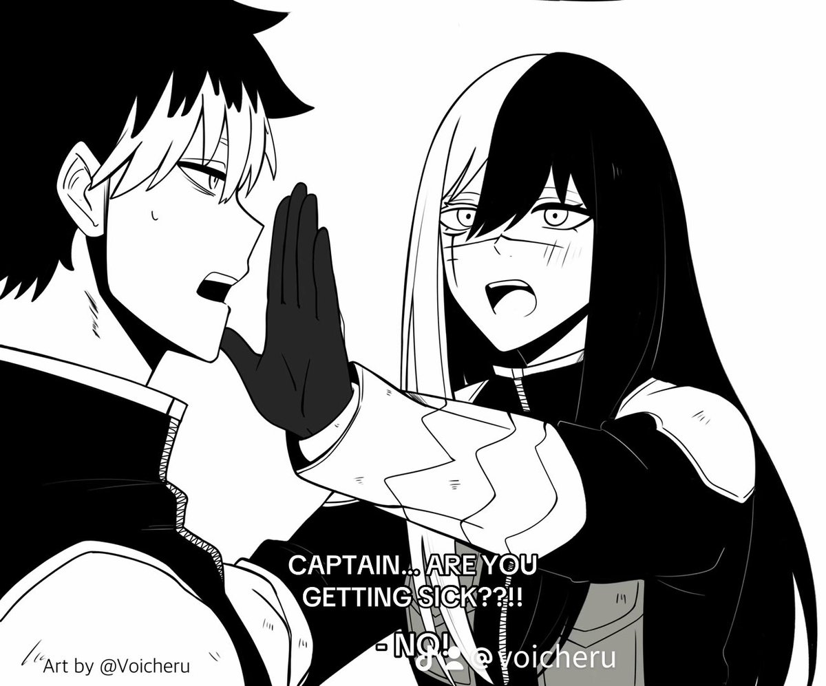 Voicheru's tweet photo. Captain Gen Narumi and Vice Captain Rem Enkuroshi 🩵 Manga interactions! 

#remenkuroshi #gennarumi #narumigen #KaijuNo8 #anime #voicheru https://t.co/nMZYE5bS4m