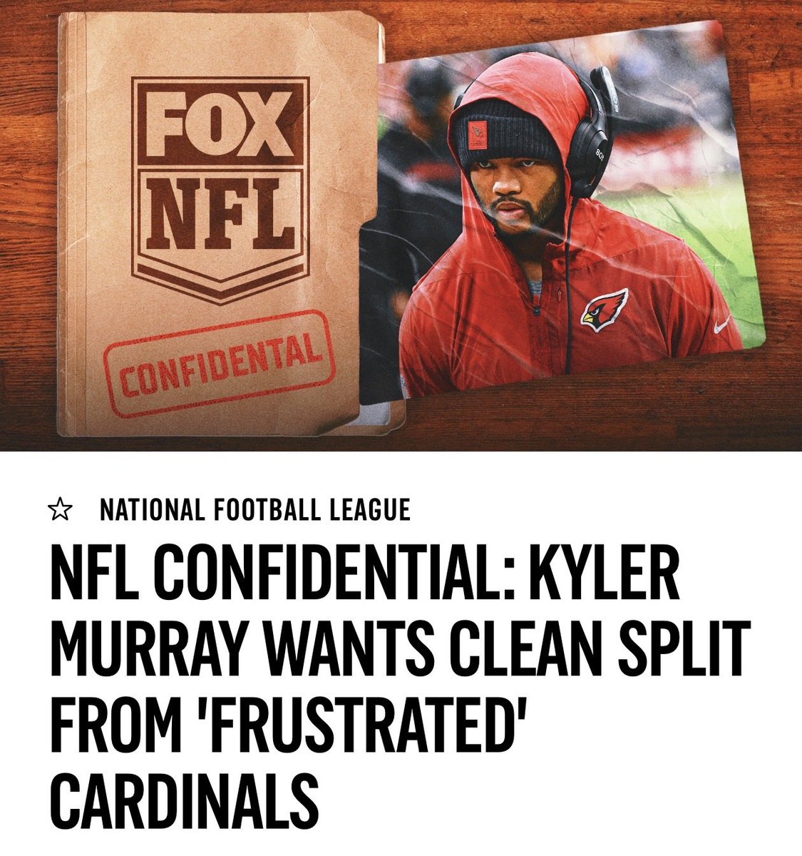 Kyler Murray would like the Cardinals to cut him, per a source. And given what folks in Arizona are saying about the QB, you can’t blame him.

🔗⬇️On the messy breakup for <a href="/NFLonFOX/">FOX Sports: NFL</a> ⬇️🔗

foxsports.com/stories/nfl/nf…