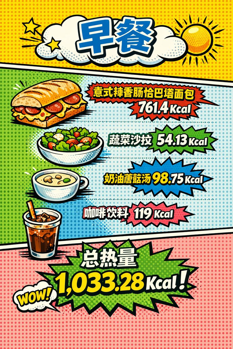 兔兔的萌萌食光🐰✨

D466

今日江原道天气 晴  -2 到10度

🌞 早餐

🍕 意式辣香肠恰巴塔面包761.4 Kcal
🥗 蔬菜沙拉 54.13 Kcal
🍄 奶油蘑菇汤 98.75 Kcal
☕ 咖啡饮料 119 Kcal

✅ 总热量 1,033.28 Kcal

#토토의몽몽식시간 
#DOYOUNG #도영