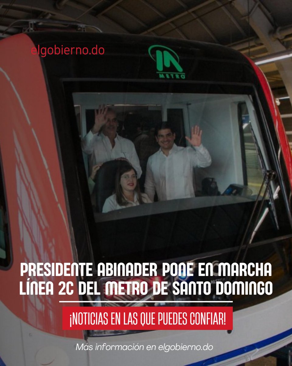 Santo Domingo.- El presidente Luis Abinader encabezó la puesta en marcha de la Línea 2C del Metro de Santo Domingo, que busca mejorar la movilidad urbana y reducir la congestión en la autopista Duarte, recorriendo una distancia de 7.3 kilómetros desde la estación María Montez
