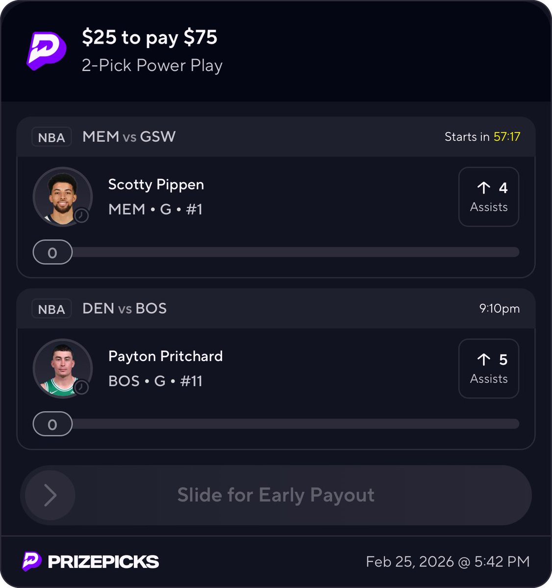 StrechLocks's tweet photo. NBA free play day 1! 🪜 

Let’s cash this and move to day 2 🕺🏽

#PrizePicks #prizepickswinning #Survivor2026 #UnderdogFantasy #NBAProps https://t.co/GcIvTe1HRb
