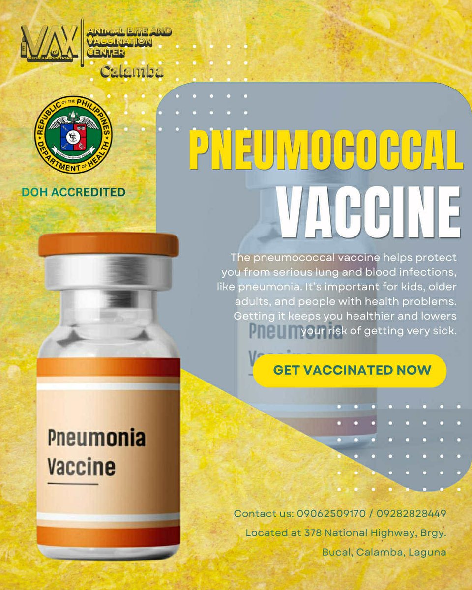 ivaxcalamba's tweet photo. Prevention is better than cure — and vaccination is the key! 🔑💉
📍 Visit us at 378 National Highway, Brgy. Bucal, Calamba, Laguna
🕒 Open Monday–Sunday | 7:00 AM–11:00 PM
📞 0906-250-9170 (Globe)
📞 0928-282-8449 (Smart)
☎️ (049) 550-4063 (PLDT)

Message us for inquiries! 💚 https://t.co/sWR8hYpIhf
