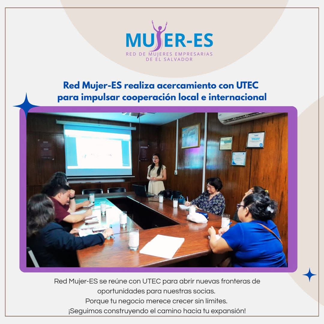 RedMujeresSV's tweet photo. Impulsando más oportunidades para nuestras empresarias 💼✨
Red Mujer-ES sostuvo reunión con la Universidad Tecnológica de El Salvador (UTEC) para avanzar en una alianza estratégica con proyección nacional e internacional.
Seguimos abriendo puertas. 🚀

#RedMujerES #Mujeres https://t.co/QrfRkcFUDJ
