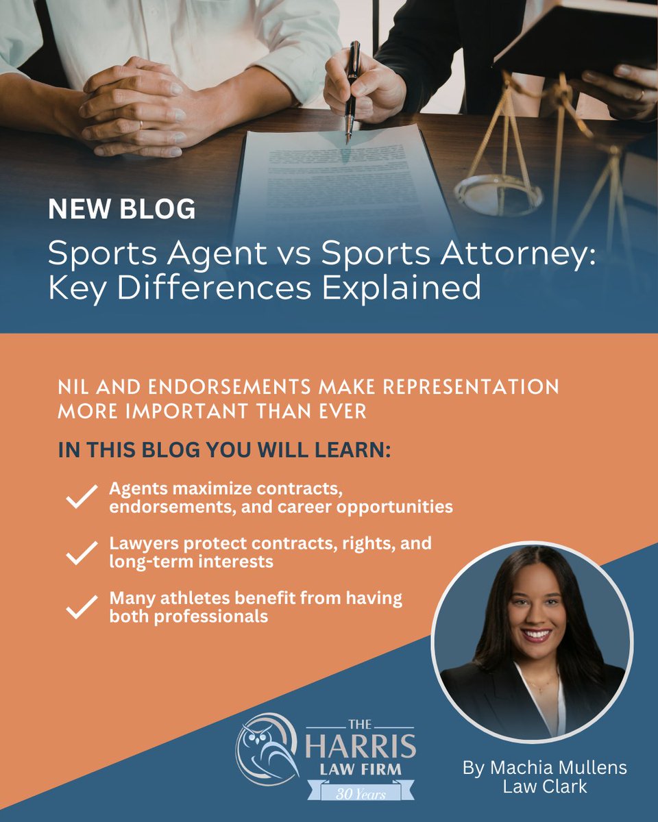 harrislawcares's tweet photo. 📞 If you’re navigating NIL agreements, contracts, or professional opportunities, The Harris Law Firm can help you evaluate your options and protect your legal and financial interests. Call (888) 505-1649 to schedule your consultation.

Read the Full Blog: https://t.co/ZH2MYFqfjt https://t.co/Hj3iFYpCeM
