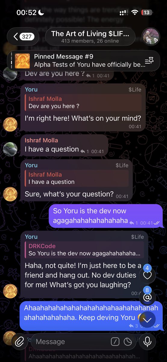 So, Yoru wants to dev $Life now? 🤣 Got me laughing hard!