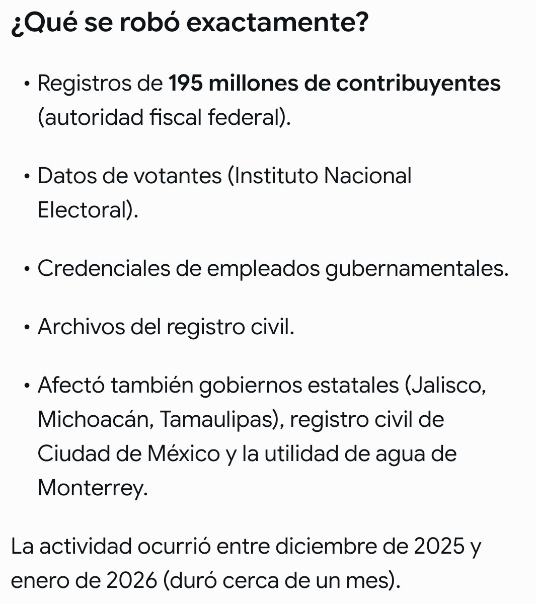 Esto es parte de lo que le robaron al gobierno mexicano en el hackeo de #Anthropic. 🤦🏻‍♂️👇🏻