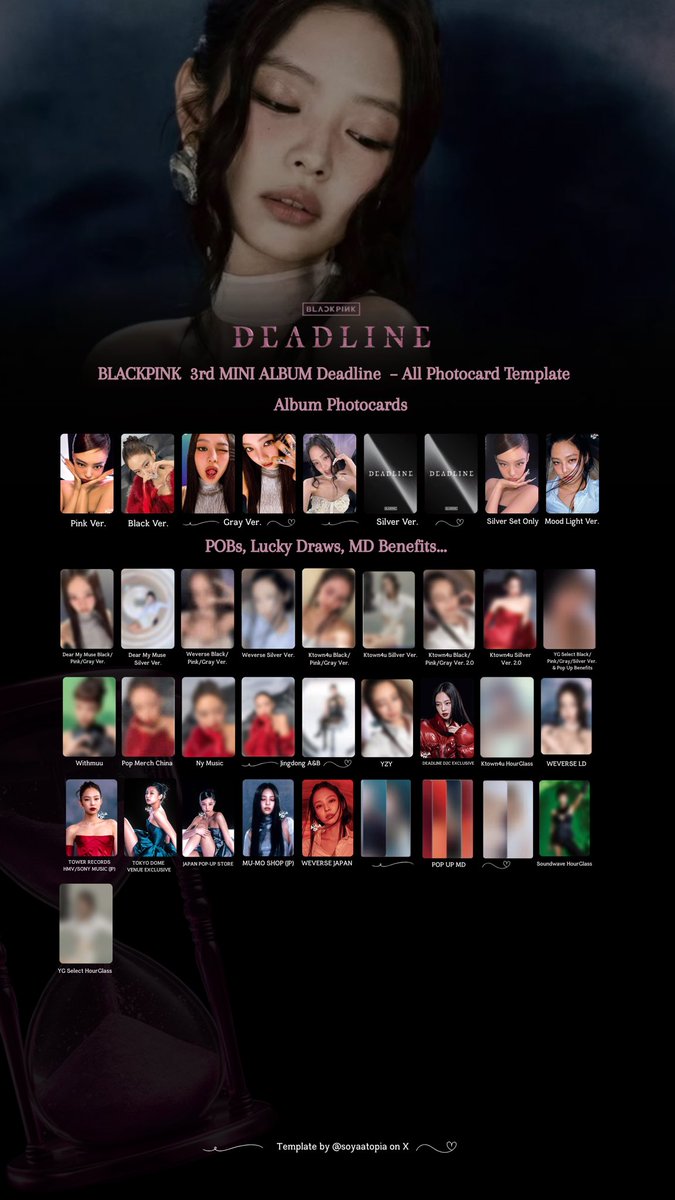 soyaatopia's tweet photo. BLACKPINK  3rd MINI ALBUM Deadline  – All Photocard Template

💌Jennie Version https://t.co/9Ei2WZskc4