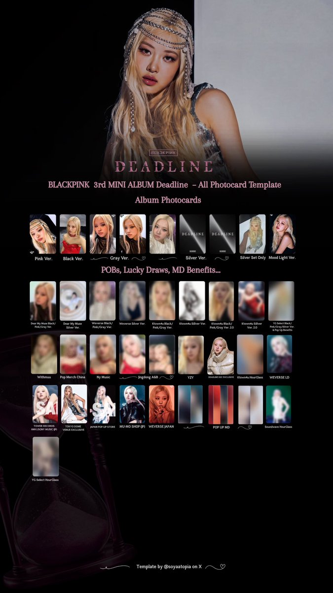 BLACKPINK 3rd MINI ALBUM Deadline – All Photocard Template 💌Rosé