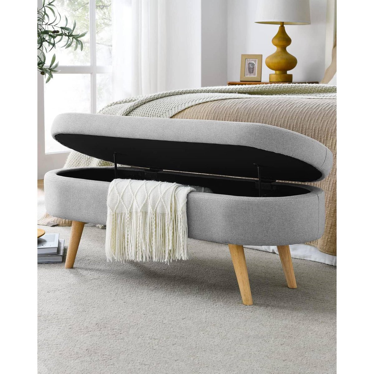 AccentifyDecor's tweet image. This Mid-Century Modern Boho Style Grey Linen Bedroom Storage Bed Bench is perfect for any room in your home. Use it as a shoe bench, an extra window seat, or in front of your sofa as a coffee table-foot rest. AccentifyDecor.com
#BohoStyle #StorageBench #StylishOrganization